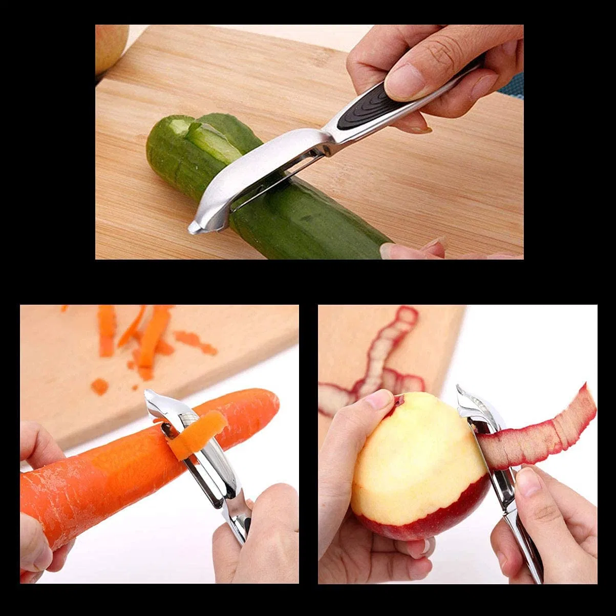 Peler les fruits légumes Peeler J'en acier inoxydable en forme de la poignée en forme de Y antidérapant Peeler