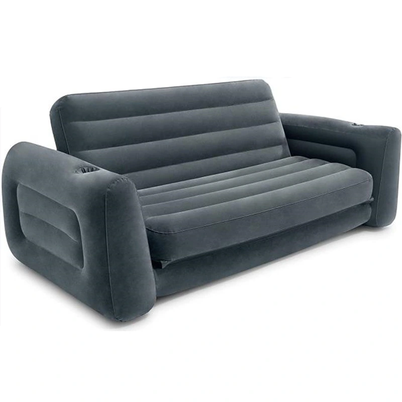 2-in-1 Inflatable Flocking Sofa Living Room Sofa-Bed Pull-out Inflatable Bed