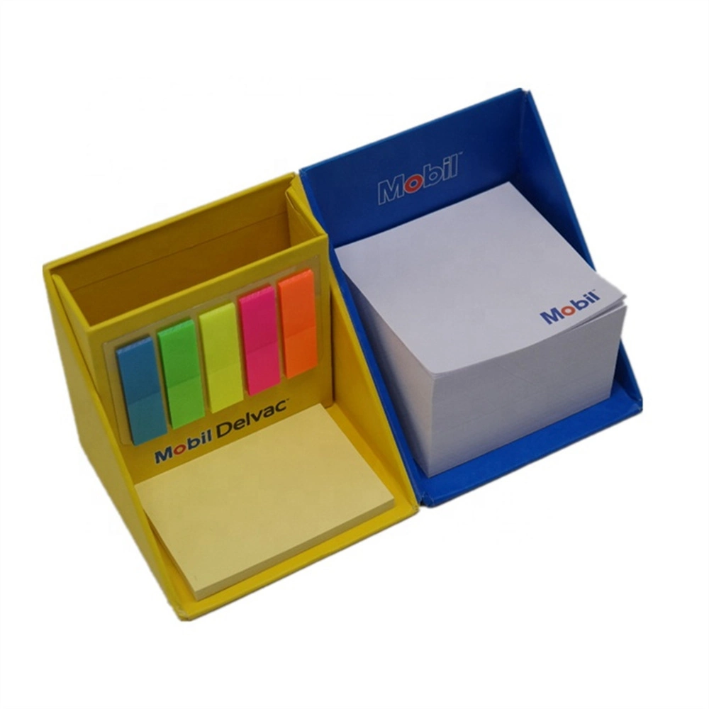 Impresión a color personalizada Caja de papel cuadrada plegable Memo Cube Con caja de portalápices