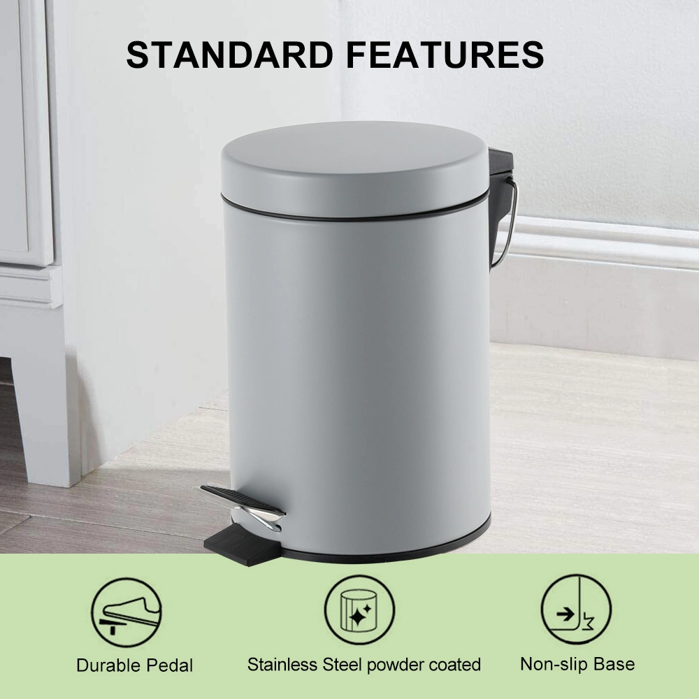 5L Round Shape Trash Can with Foot Pedal Amazon Hot Sale Dustbin Garbage Bin