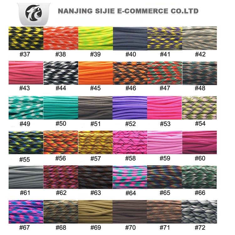 Reflektierend 7 Strang Paracord 4mm Polyester 100ft Paracord 550 Parachute Kordelzug