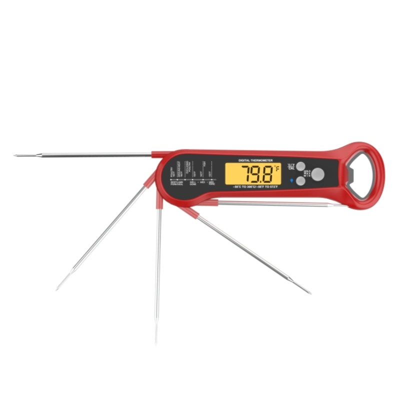 Lectura rápida plegable Sonda de acero inoxidable de grado alimenticio termómetro de carne