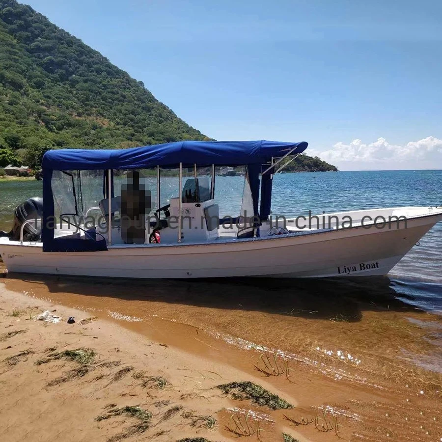 China 25ft deporte FRP barco de pasajeros de barcos de pesca de velocidad de la panga de fibra de vidrio para la venta