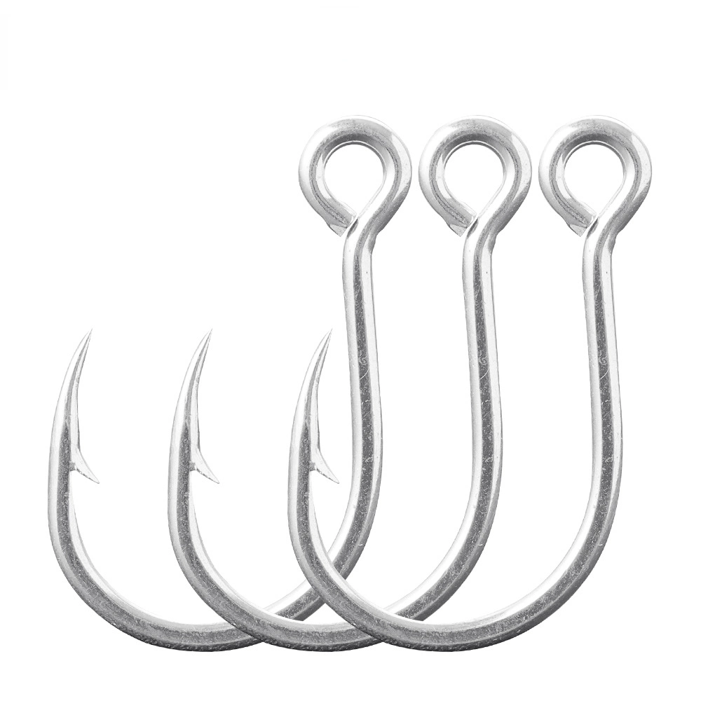 Lure Iron Plate Single Jigging Hook Anti-Corrosion Barbed Sturgeon Boat Sea Trolling Fishing Tackles Accessories