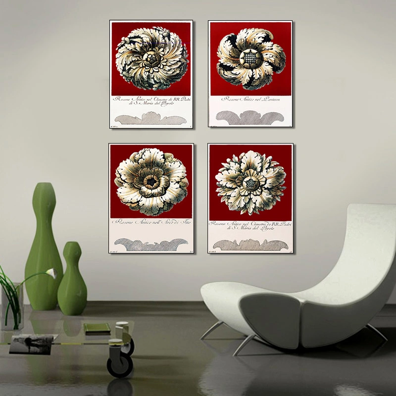 Different Metallic Effect Flower Canvas Painting