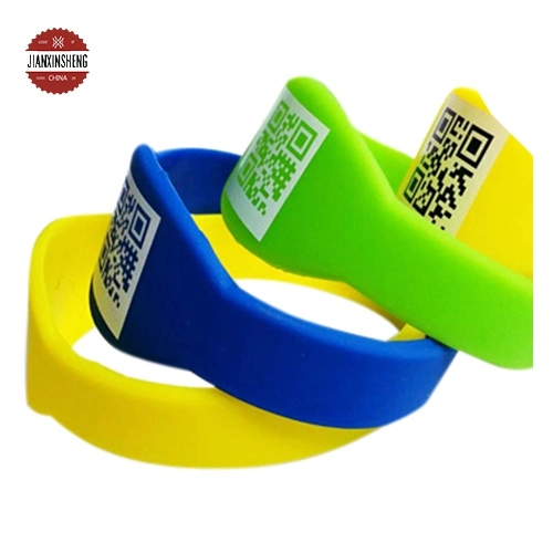 RFID Silicone Band with Different Qr Code, Logo Made by Silkscreen Printing