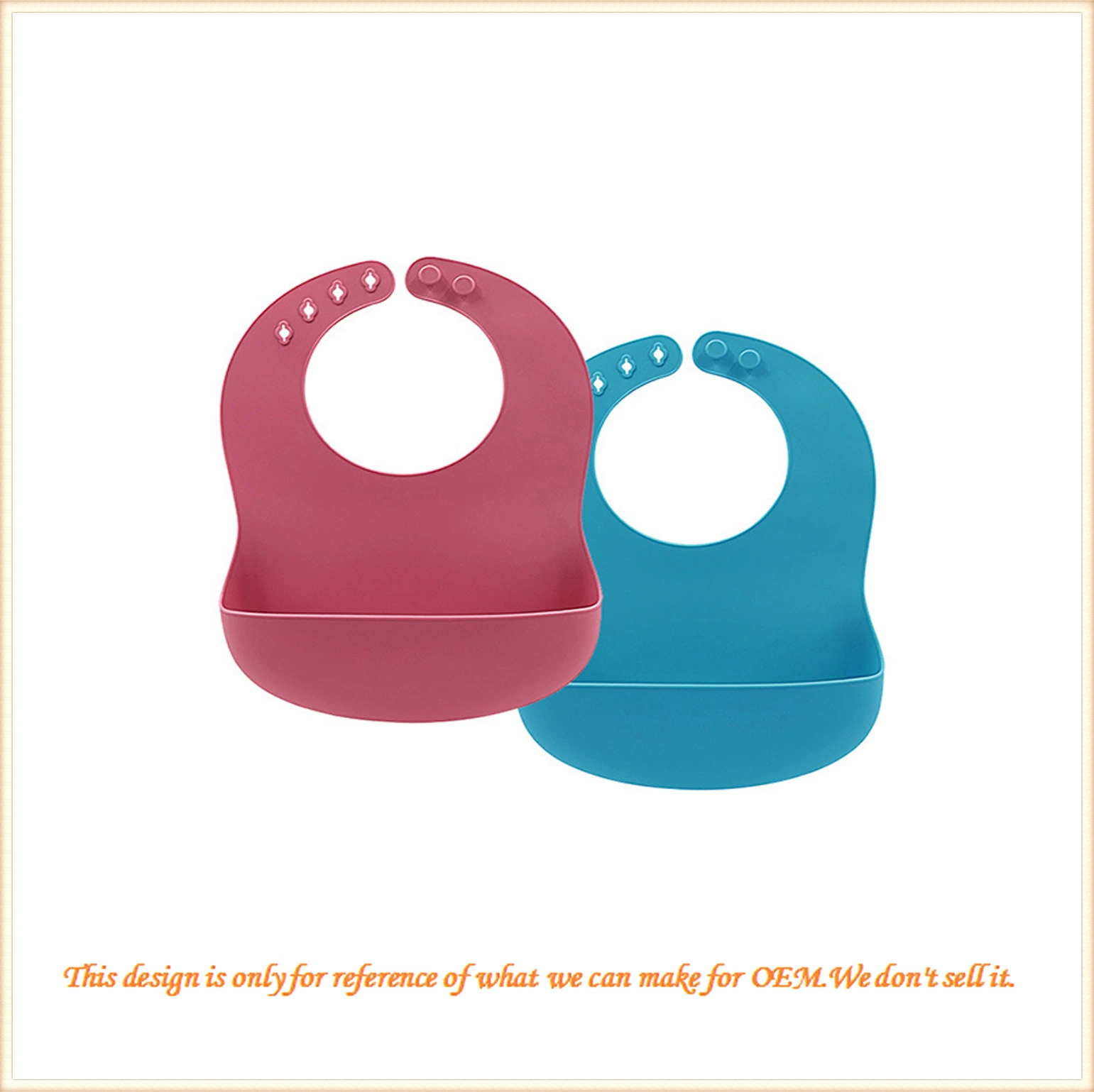 BPA Free Waterproof Soft Durable Adjustable Silicone Bibs for Babies Toddlers