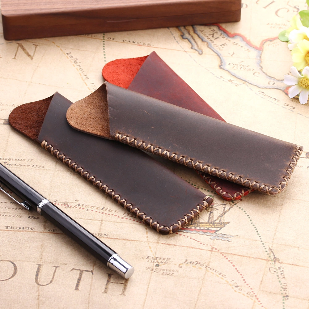 Custom School Stationery Personalized Kids Gift Rounded Rectangle Leather Pen Pencil Case