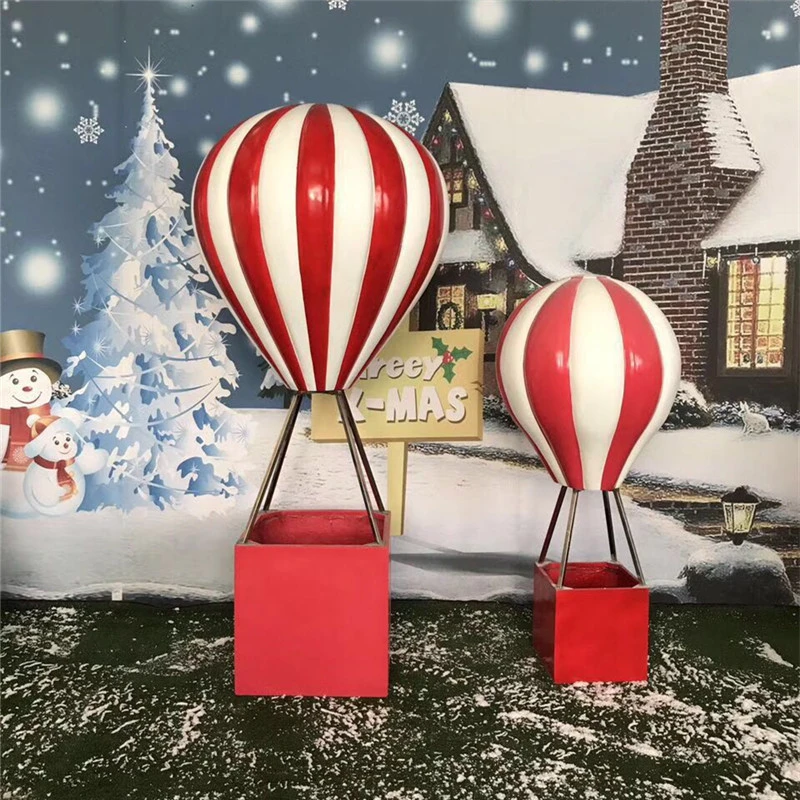 Large Sculpture Hot Air Balloon Resin Craft for Christmas Candyland Decoration