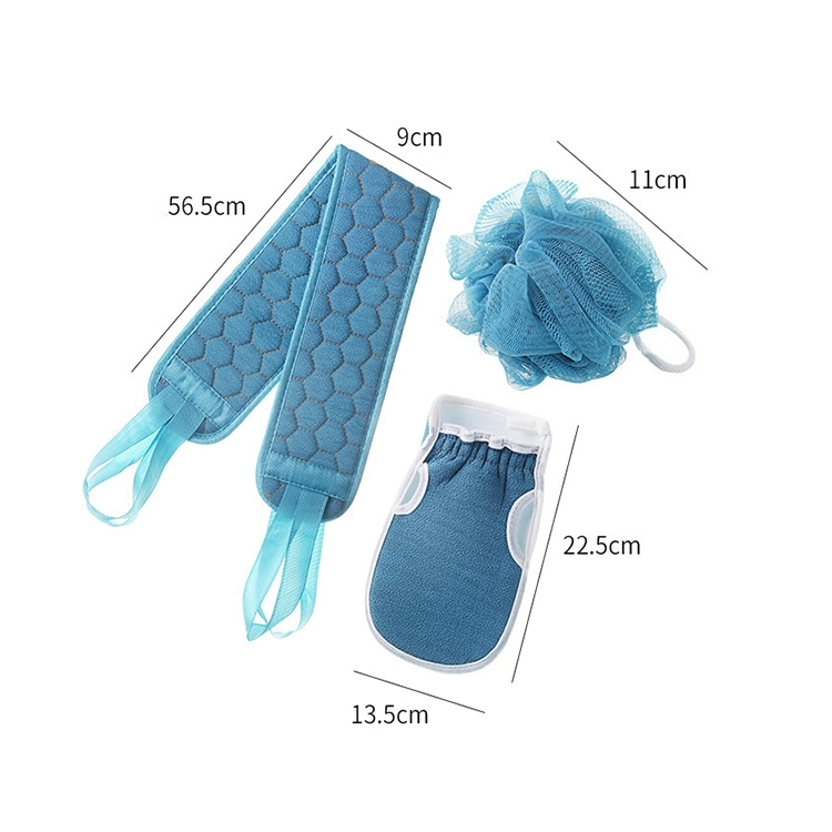 3pcs/Set de cepillo suave paño de limpieza del cuerpo Home Hotel Baño Ducha Ball juego de la piel exfoliante toalla Scrubber Cepillo baño