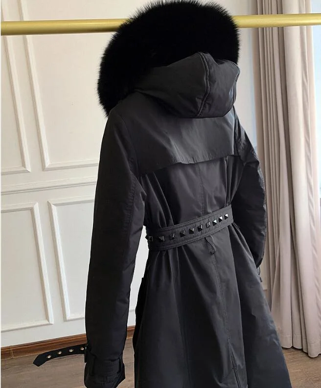 Winter New Women&prime; S Medium and Long Haining Fur Coat