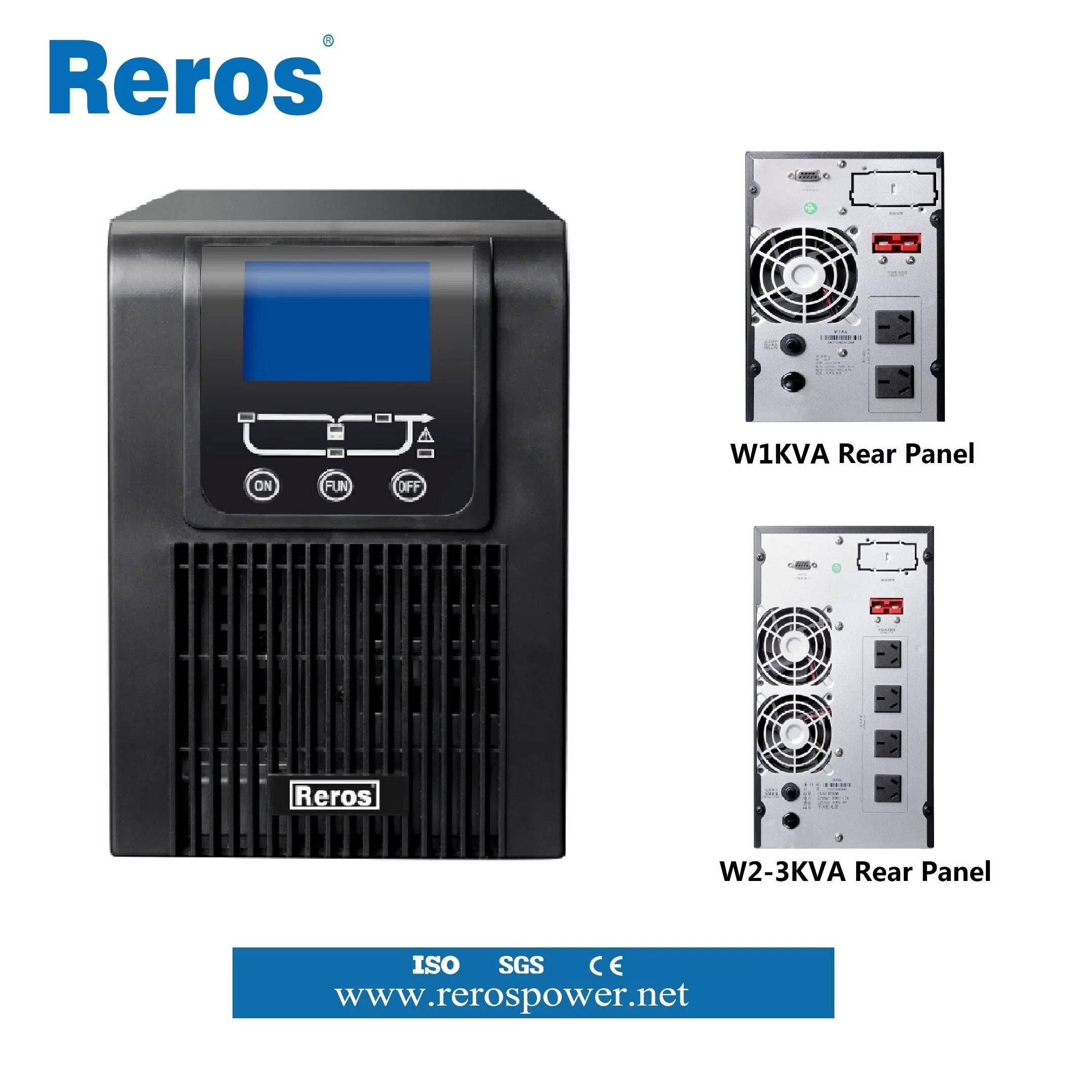 Reros Brand Online UPS Power Supply 1-20kVA with External Battery 192VDC