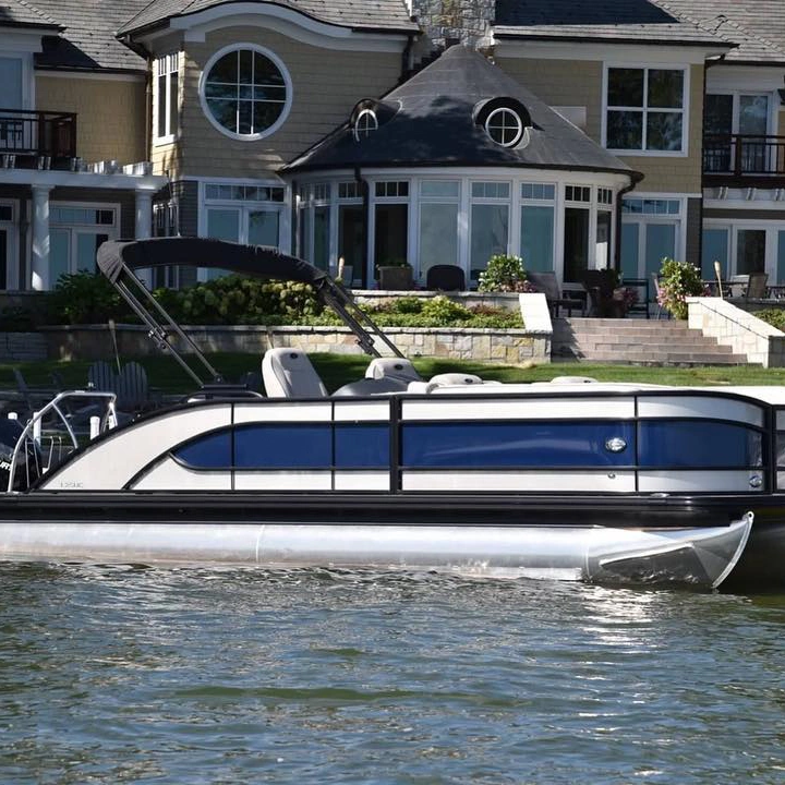 Mmelancho Luxury Aluminum Pontoon Boat Recreational Floating Party Barge Boat