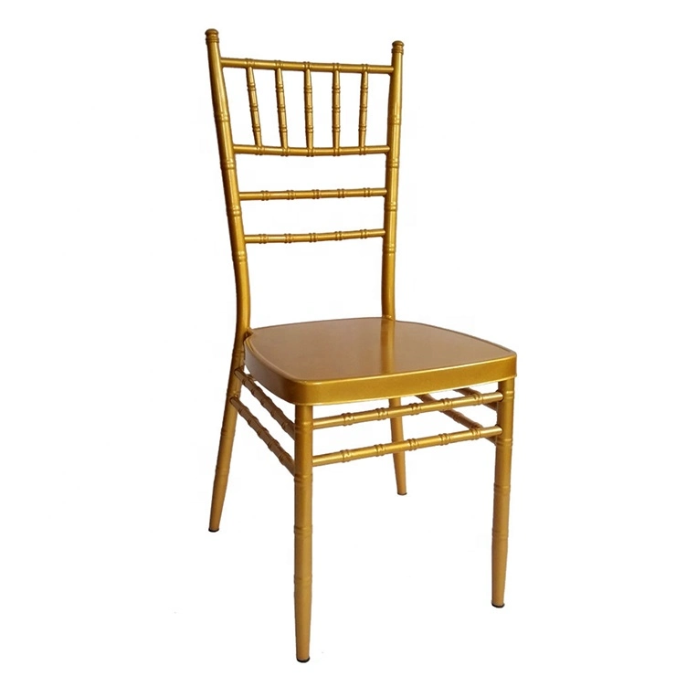 Venta caliente Blanco Oro Metal Boda Tiffanychairs resina