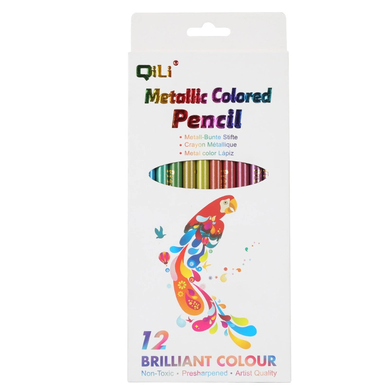 12 Color profesional de colores metalizados lápices, calidad artista núcleo suave con colores vibrantes, ideal para dibujo de calzoncicos Sombreado