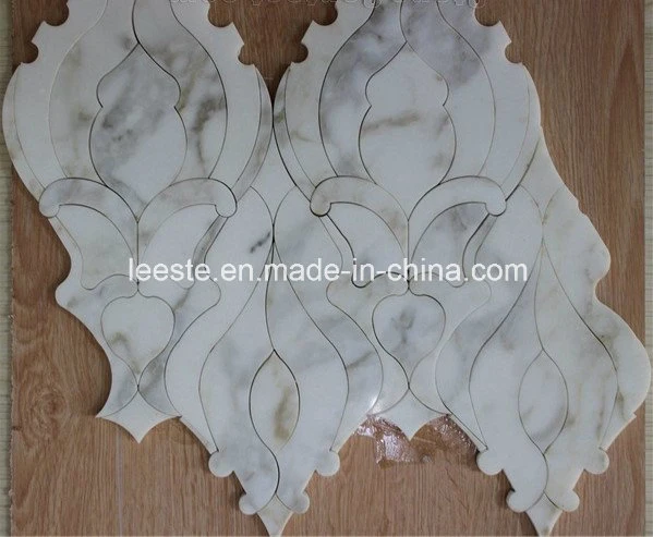 Colorful Design Polished Marble Waterjet Cutting Mosaic Pattern Tile for Floor/Hotel