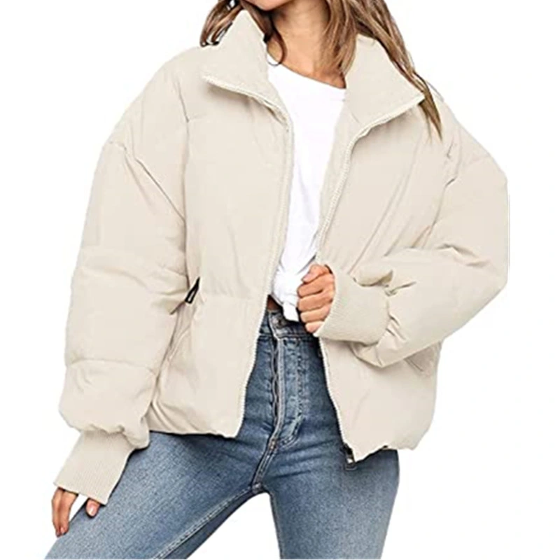 Women Puffer Bubble Crop Coats Puff Ladies Down Coats