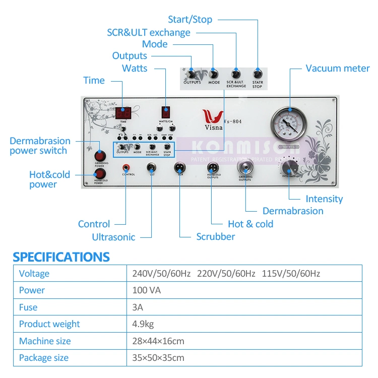 Ultrasonic Skin Scrubber Cold and Hot Treatment Beauty Equipment