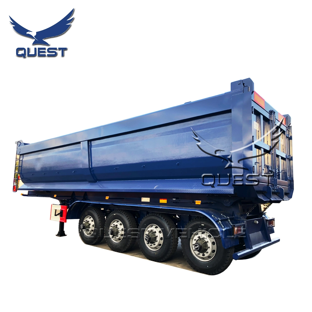 4 Axis 80 Ton Hydraulic Self Unloading Rear Dump Semi Trailer for Sale