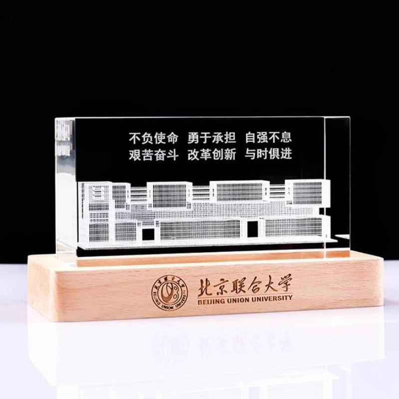 China Personalizada de Fábrica empresa grossista de loja de decoração do Escritório de Projetos de Construção Construção Troféu de decoração Vidro cristal artesanato