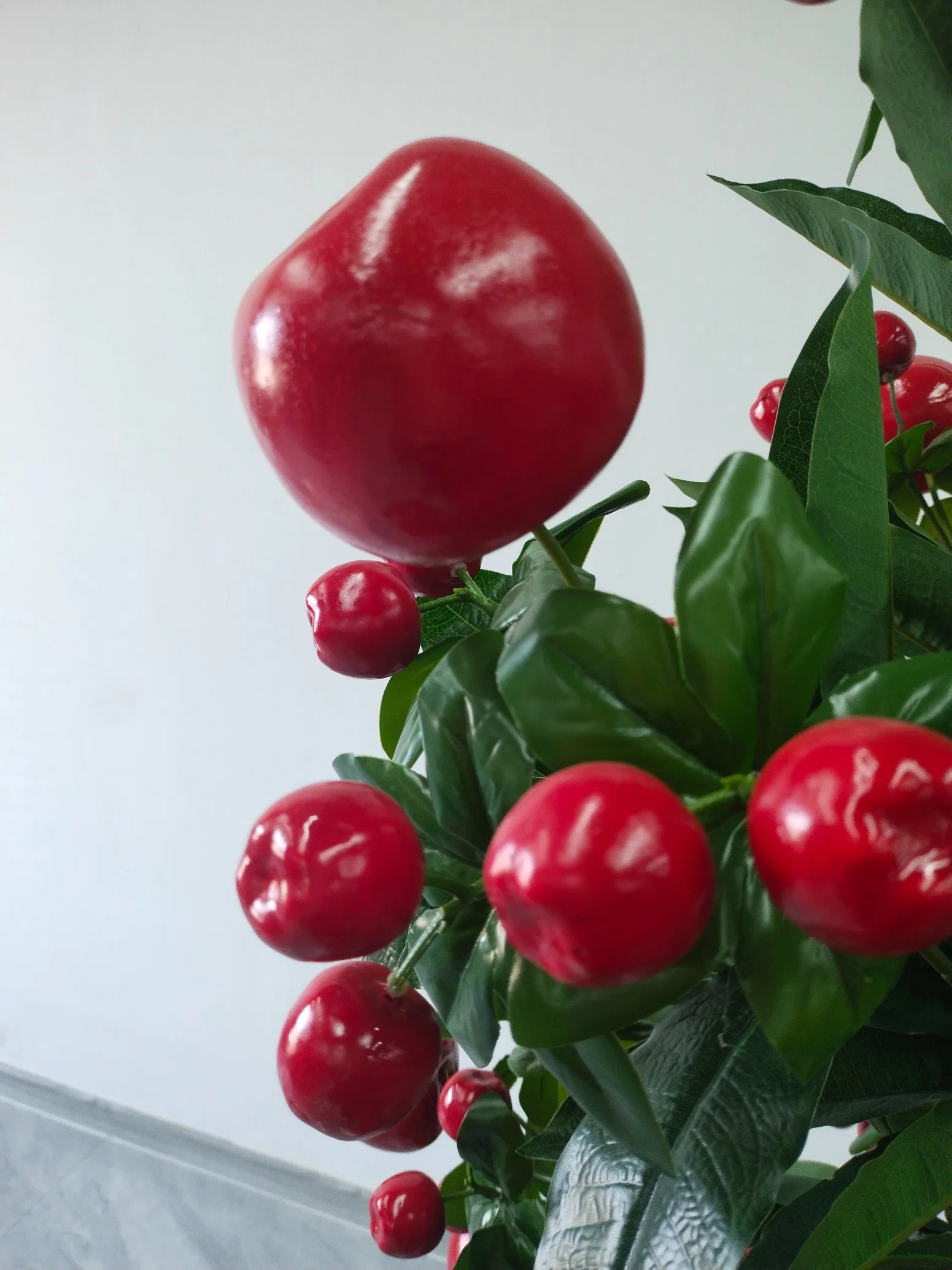 Decoración del Hogar los descendientes del Polo de Jade de Oro están llenos De manzanas rojas Simulación artificial personalizable planta decorativa árbol de frutas