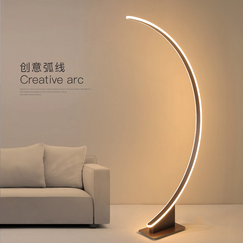 Nordic Minimalist Curved LED Floor Lamp, Minimalist Modern Living Room, Book Room, Decorative Lighting, Bedroom, Vertical Desk Lamp