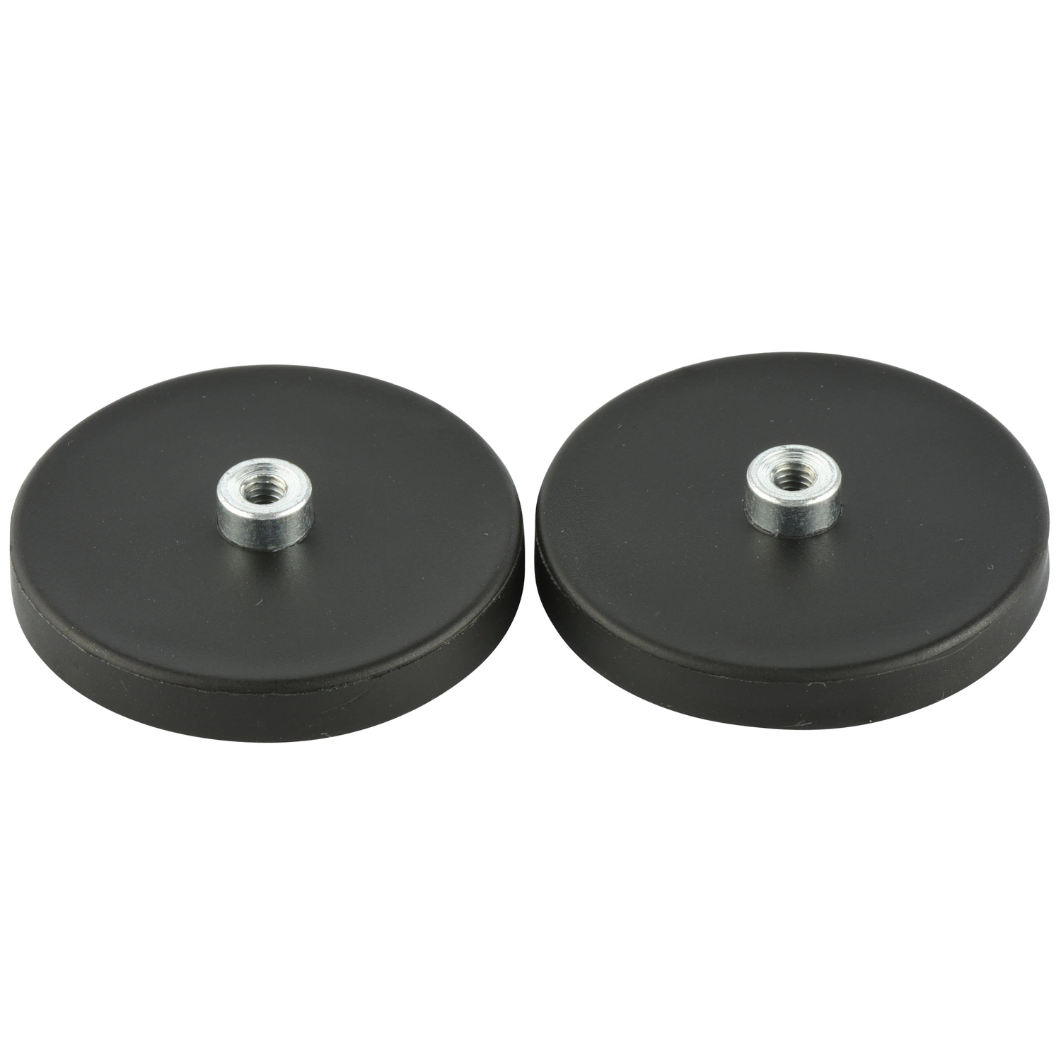 D88 with M5, M6, M8, M10 Screwed Bush Rubber Coated Pot Magnet 55kg Pul