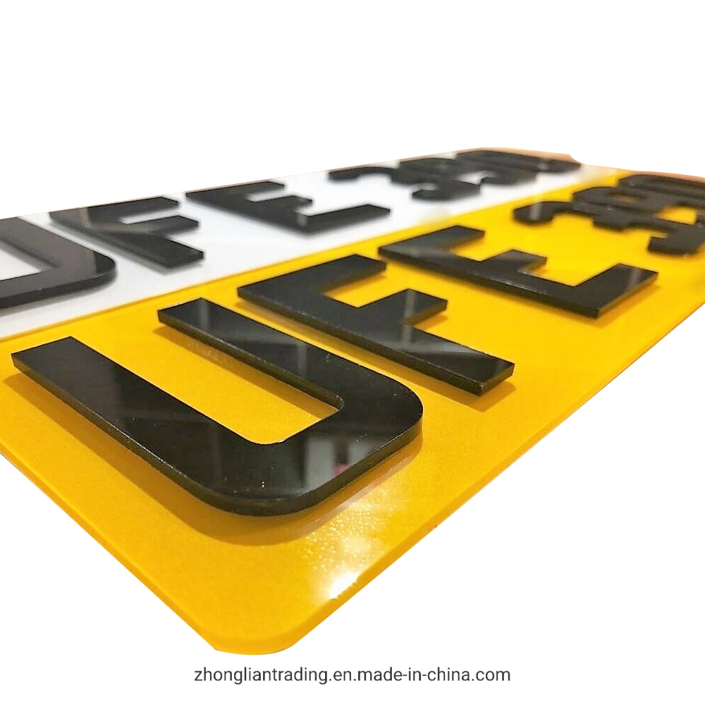 Wholesale/Supplier Good Quality Auto Accessory Customized Acrylic Car License Number Plate