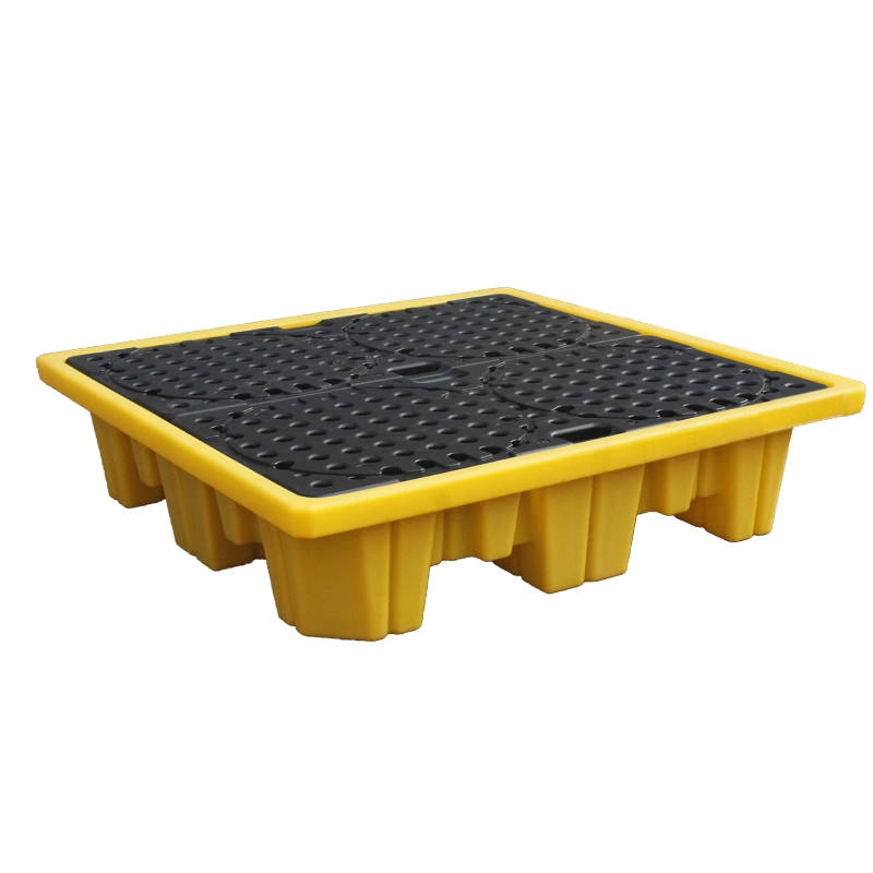 Becoan Brand Plastic New Product 4 Drum Spill Containment Pallets for Oil Spill Control, Spill Solutions