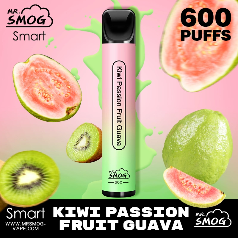 Mini Pod nicotina Pape Sr. Smog 600 puffs bateria de 400 mAh não recarregável uma vez Vape 20mg 2% 2ml NIC Salar Electric Stick fumaça Mini cigarro eletrônico