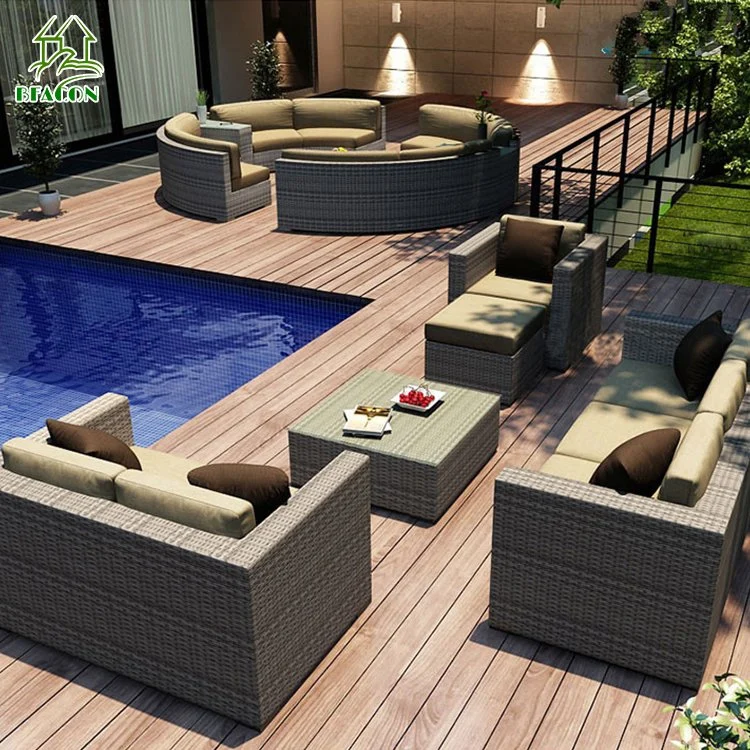 Modern Customized Outdoor Garden Home Hotel Patio Bar Villa Leisure Corner Fabric Sofa Lounge Furniture Set