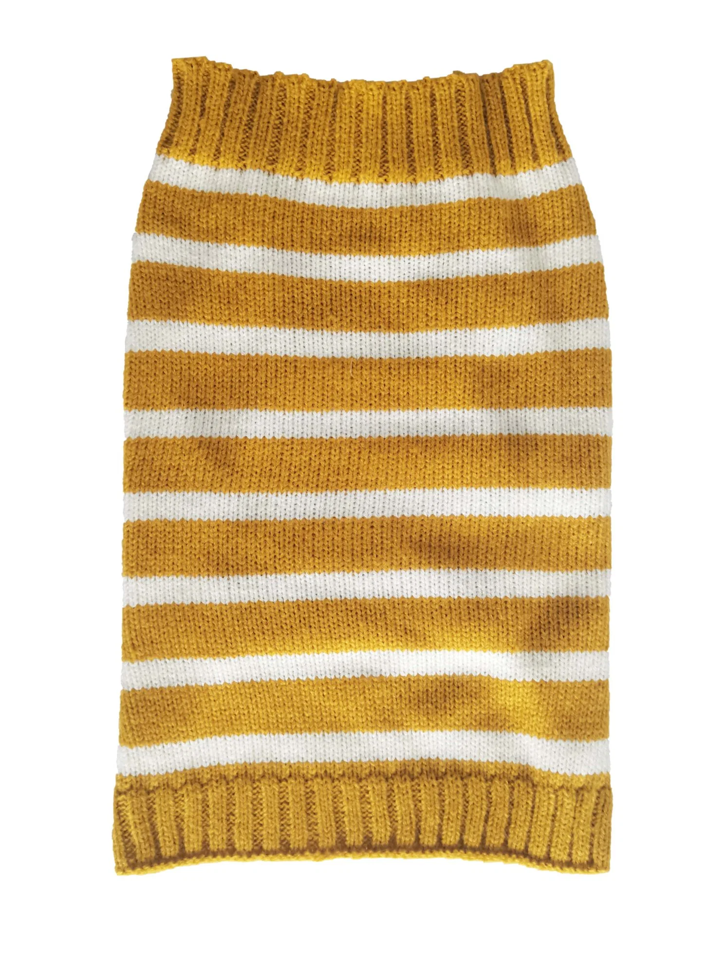 Invierno vacaciones Yellow Stripe Perro fitness Sweater de punto ropa para mascotas