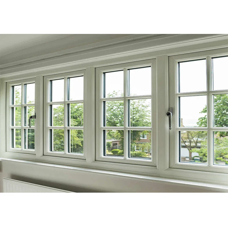 Best UPVC PVC French Vinyl Crank 3X4 Double Pull up Casement Windows