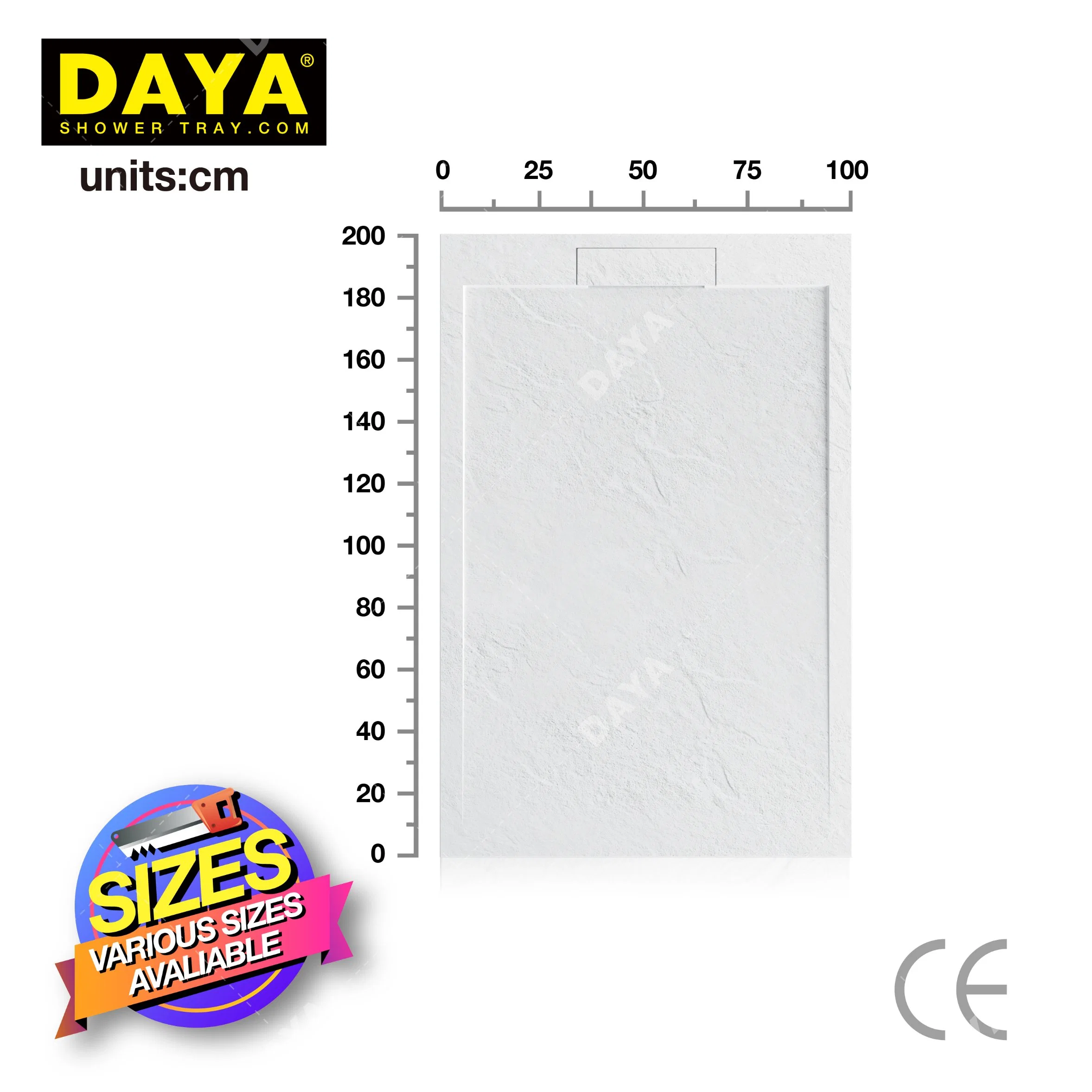 Hot Sale Custom Resin Stone Shower Tray Artificial Stone Shower Bathroom Base