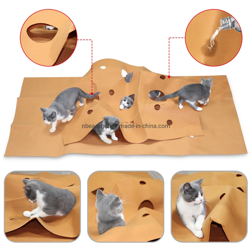 Alfombra de túnel de PET Gato impermeable Hide and Seek Pad interactivo Juguete Esg12763