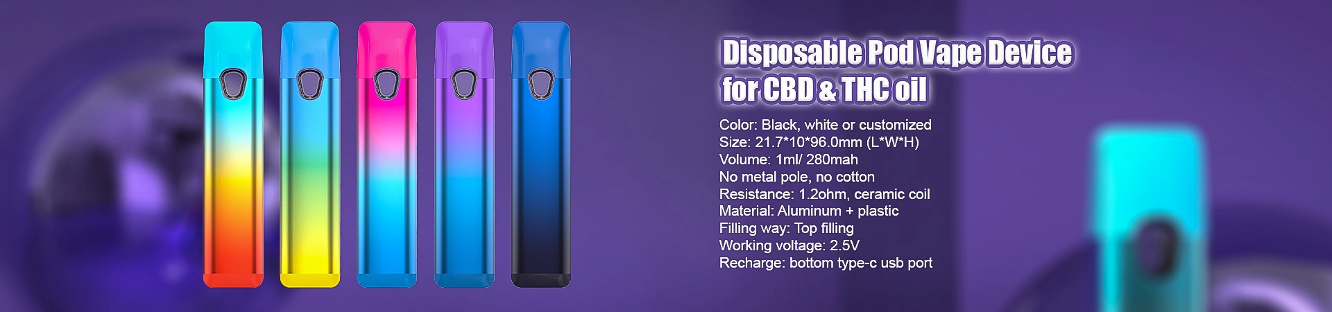 New Arrival Custom D8 D9 D10 Vape Atomizer Disposable/Chargeable Vape Pen with Preheat Function Empty 1ml CB-D Th-C Thick Oil Disposable/Chargeable Vape Pen