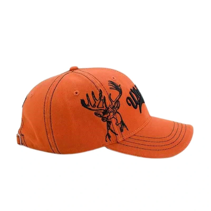 Baseball Cap with 3D Embroidery Cotton Customized 6 Panel Sports Promotion Trucker Cap for Hunting