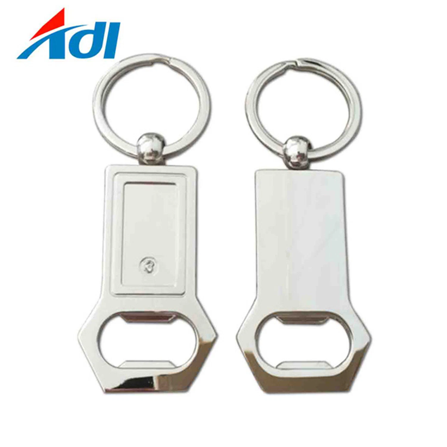 Custom Souvenir Blank Round Logo Beer Opener Metal Keychain Key Holder Keyrings