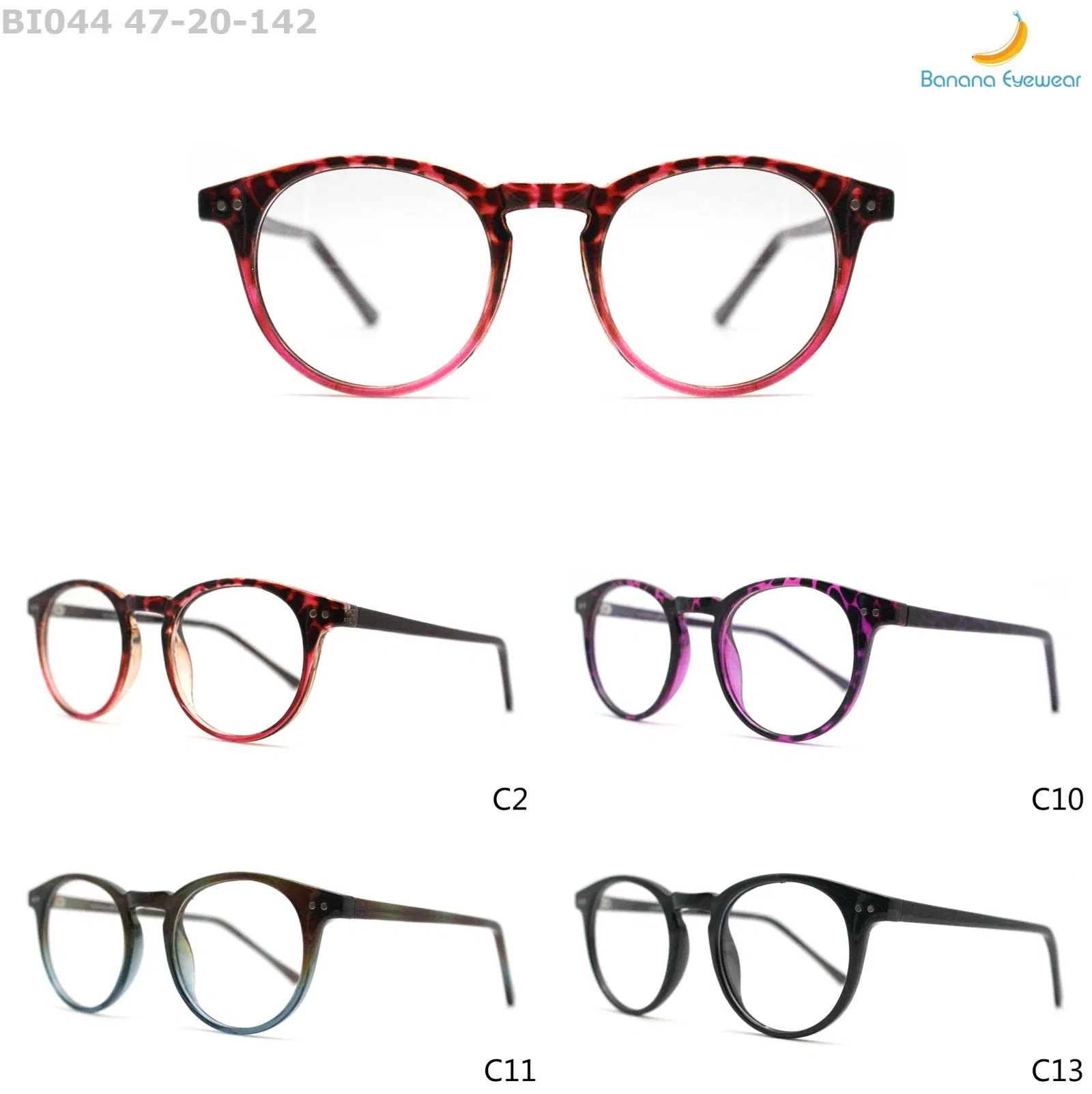 Vintage Round Injection Eyeglasses Frame Daily Wearing Eyewear Frame