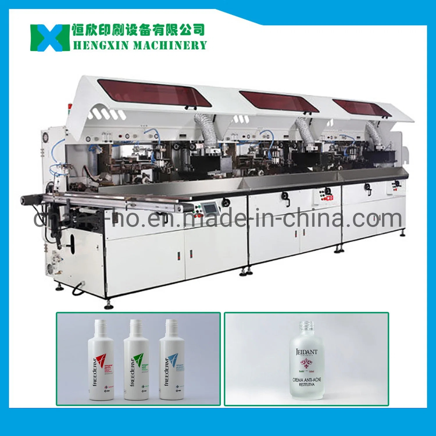 Full Automatic Multi-Color Silk Screen Printing Production Line for Plastic / Glass Bottles