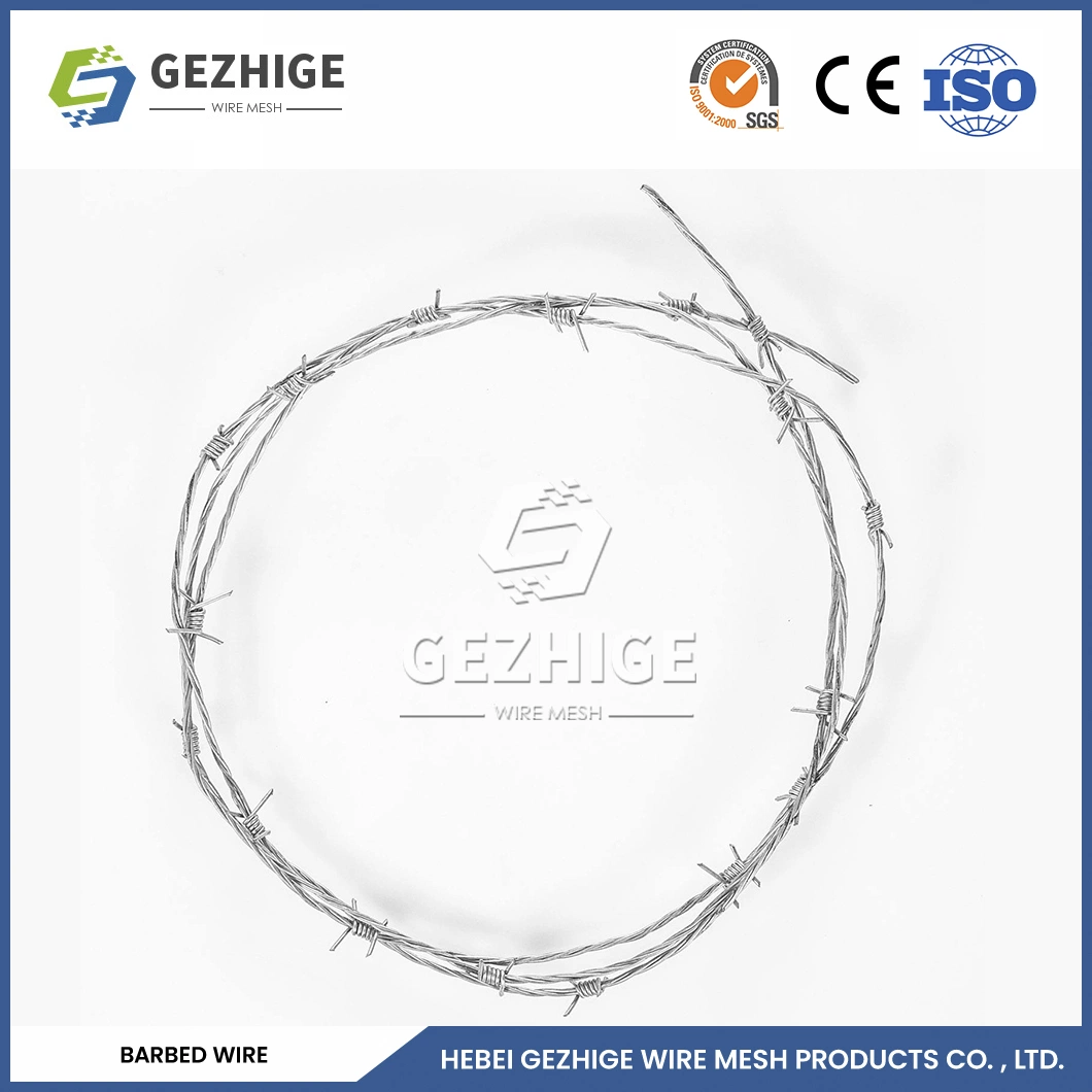 Gezhige Rolled Barbed Wire Manufacturers 1.57mmx500m Barbed Wire Size Galvanized Barbed Tape Wire China 13.8927 Stab Distance Aluminum Barbed Wire