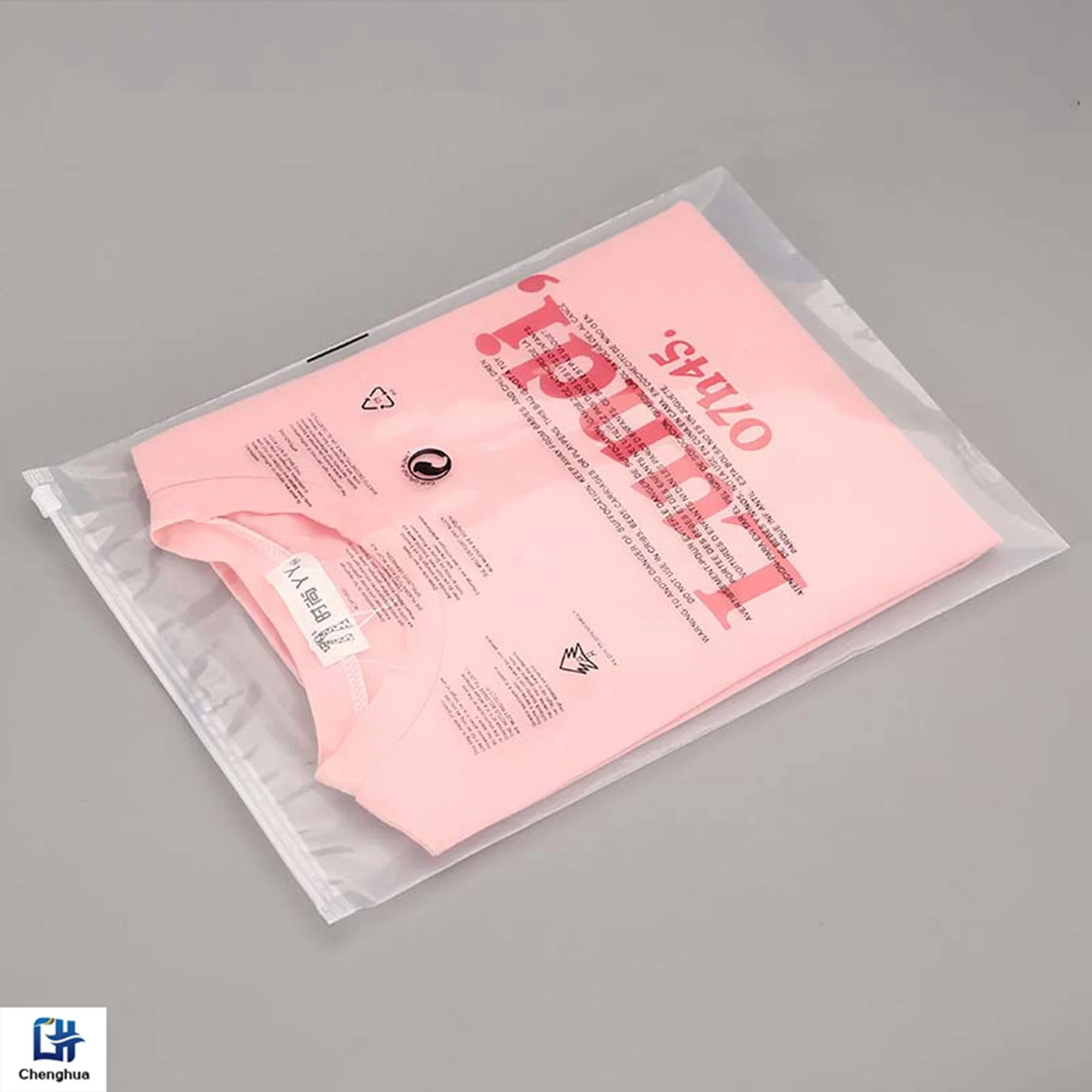 Translucent PVC Clear Plastic Bags Custom Logo Frosted Poly Zipper Bags for Clothes Shoes Packaging