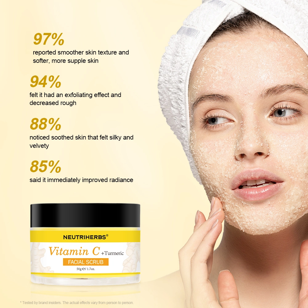 Exfoliación de la OEM Anti-Acne Exfoliator multidimensional de la limpieza de la vitamina C la cúrcuma Face Scrub