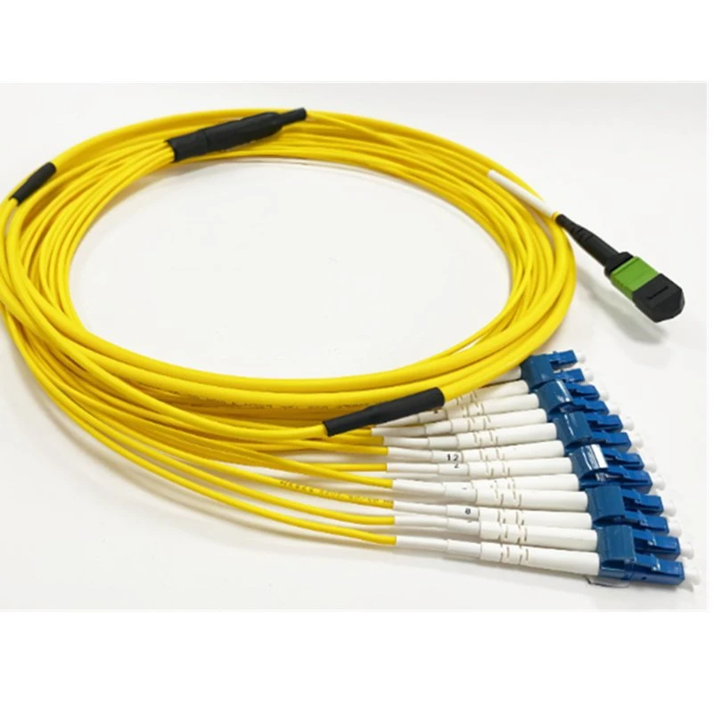 High Quality Straight Harness Fanout Cable Fiber Optical 12 Cores MPO-LC