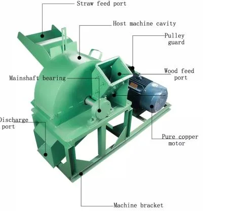 Small Diesel Engine Wood Crusher Olive Wood Crusher