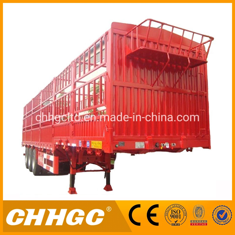2/3 Axles Horse Transport Stake Bar Type High Side Wall Cargo Semi Trailer for Sale