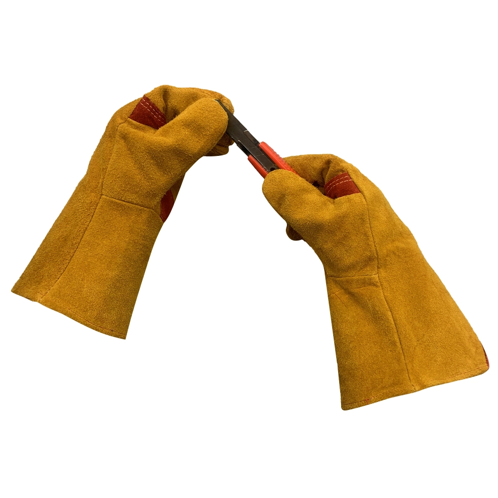 Industrial/Anti Heat/Fire/Resistant Cow Split Leather Safety Guantes De Trabajo Welding Gloves