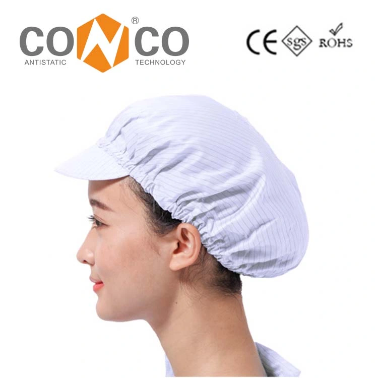 Conco White Antistatic Cleanroom ESD Hats Caps