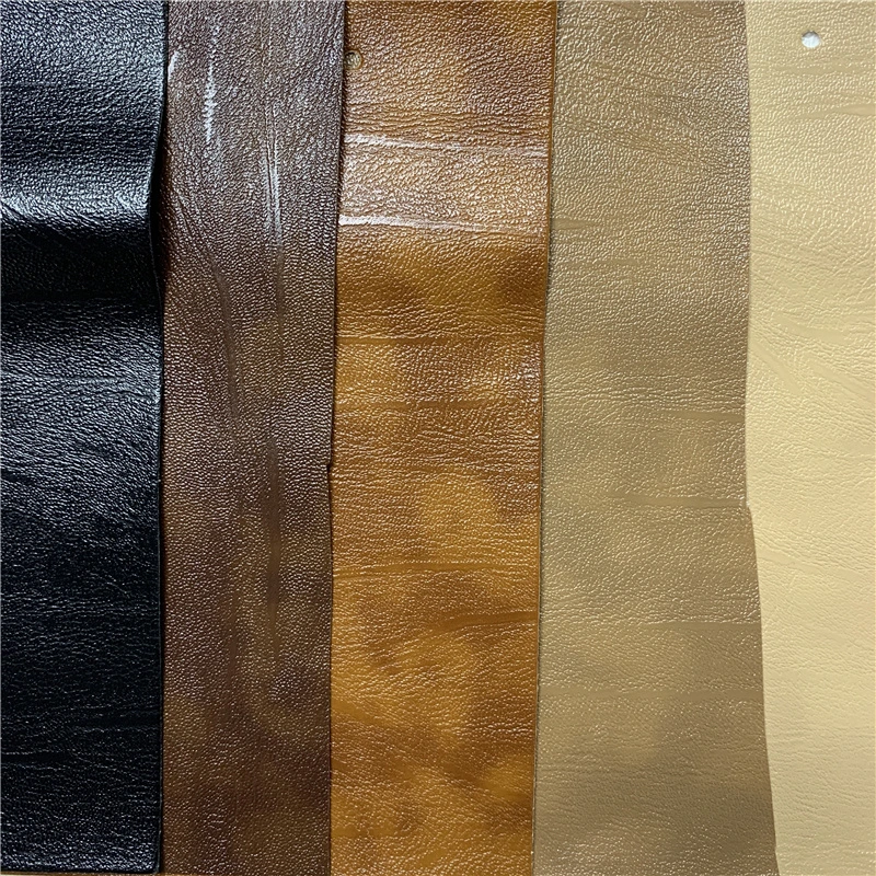 New Arrival PVC Leather for Sofa Shinny Soft Chair Leather Rexine PVC Artifical Leather with Woven Backing 0.7mm Two Tone