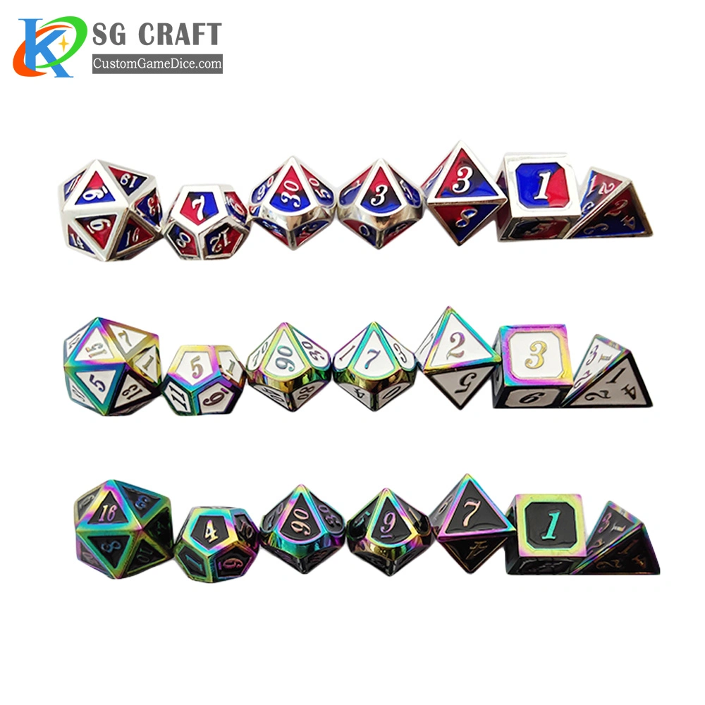 High quality/High cost performance  Factory Price Wholesale/Supplier Custom Sex Mini Regular Board Games Gaming Dungeon and Dragon Plating Metal Dice Set